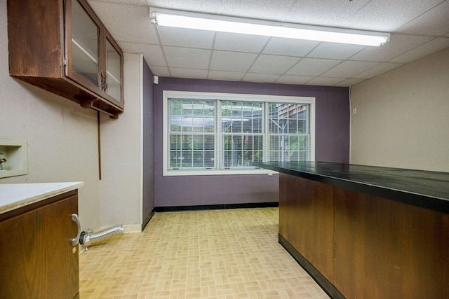 kitchen with a paneled ceiling