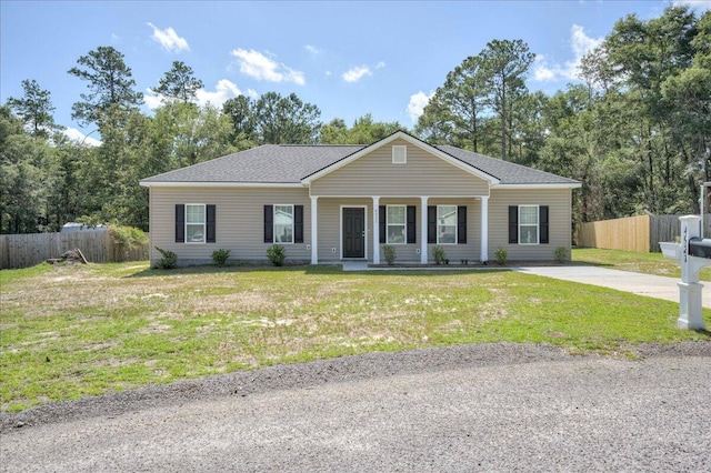 4921 Mossycup Ct, Hephzibah, GA 30815 - ranch-style home with a porch and roof with shingles