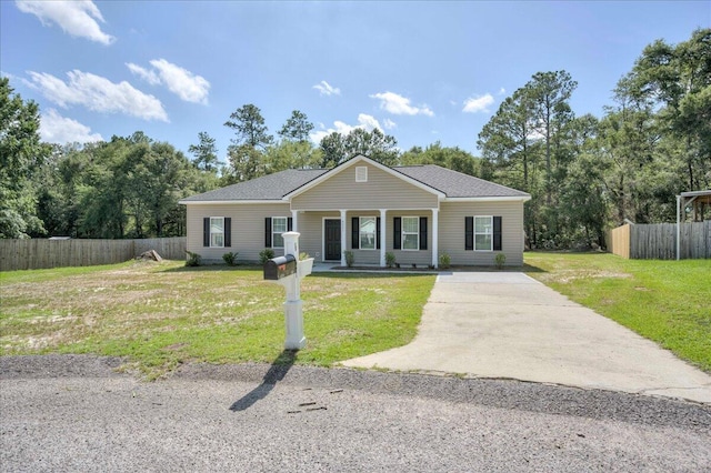 4921 Mossycup Ct, Hephzibah, GA 30815 - view of front facade with driveway, a shingled roof, and covered porch