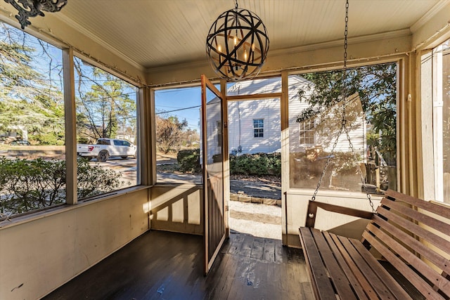 1738 Kissingbower Rd, Augusta, GA 30904 - unfurnished sunroom with a chandelier