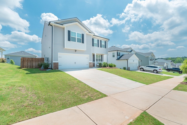 6058 Whitewater Dr, North Augusta, SC 29841 - view of front of house with a garage, concrete driveway, brick siding, and a residential view