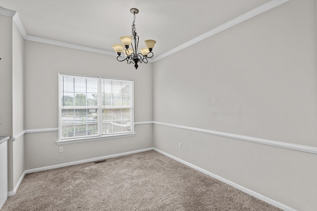 2807 Brickrun Way, Augusta, GA 30909 - carpeted empty room featuring a chandelier and crown molding