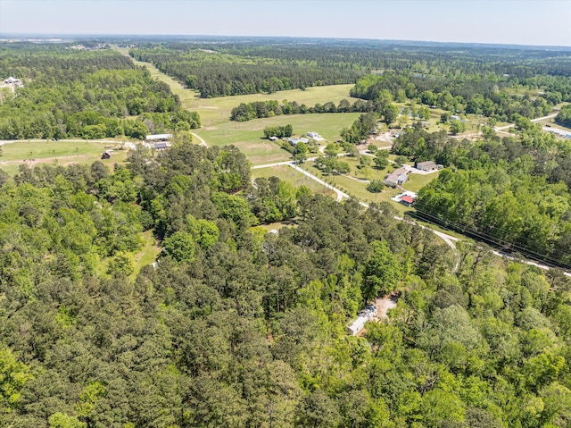 drone / aerial view with a forest view
