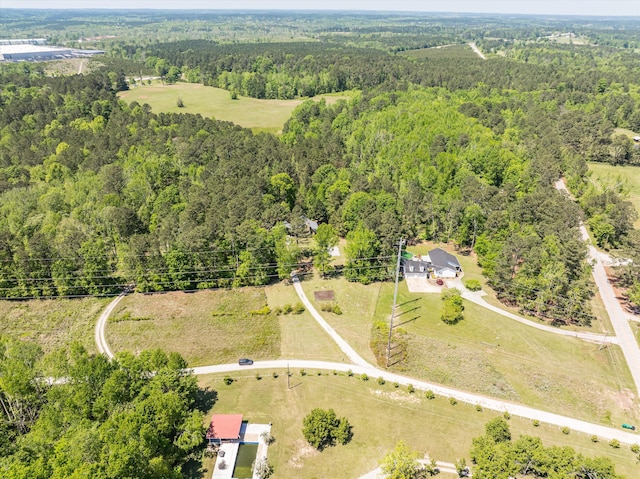 aerial view with a forest view