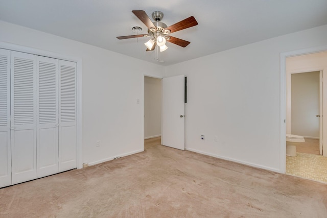 3554 Gardenbrook Dr, Augusta, GA 30906 - unfurnished bedroom with carpet, a closet, baseboards, and ceiling fan