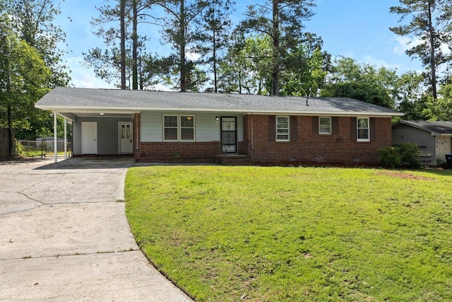 3608 Lofwood Dr, Augusta, GA 30906 - ranch-style house featuring driveway, brick siding, a carport, and crawl space