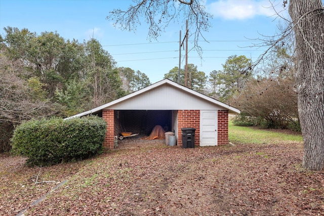 view of garage