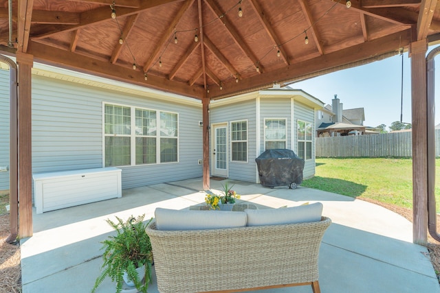 6003 Reynolds Cir, Grovetown, GA 30813 - view of patio featuring a gazebo, grilling area, and fence