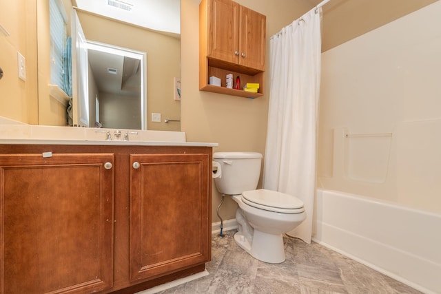 6003 Reynolds Cir, Grovetown, GA 30813 - bathroom with toilet, vanity, shower / tub combo with curtain, and visible vents