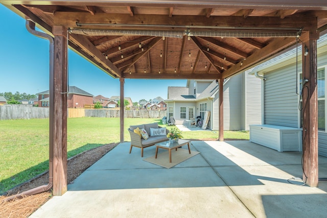 6003 Reynolds Cir, Grovetown, GA 30813 - view of patio featuring a residential view, a gazebo, an outdoor living space, and fence