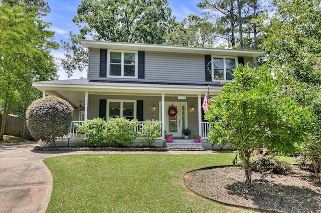 view of front of home featuring covered porch