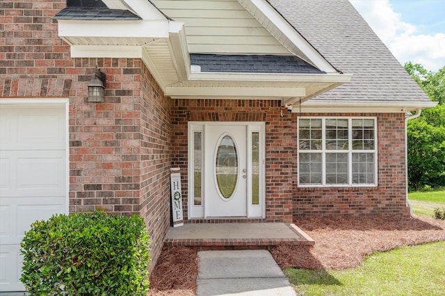 2532 Grier Cir, Evans, GA 30809 - property entrance featuring a shingled roof and brick siding