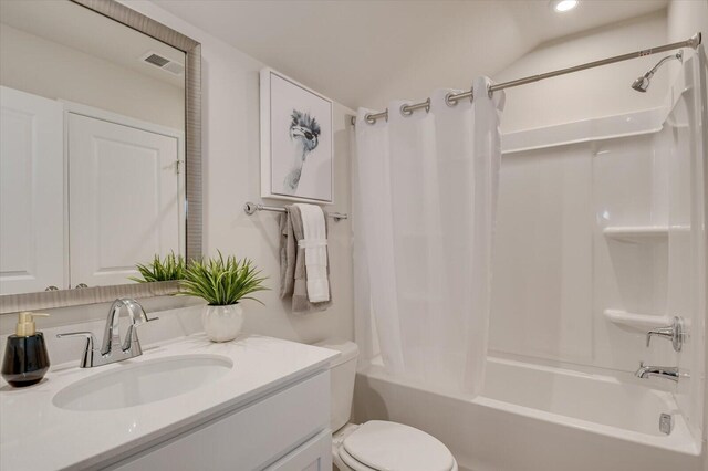 188 Scruple Way, North Augusta, SC 29860 - full bathroom featuring vanity, toilet, shower / tub combo, and visible vents