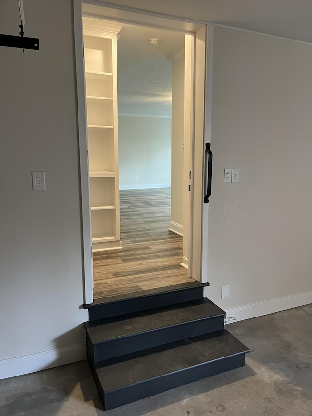 3517 Jamaica Dr, Augusta, GA 30909 - stairway with baseboards and concrete flooring