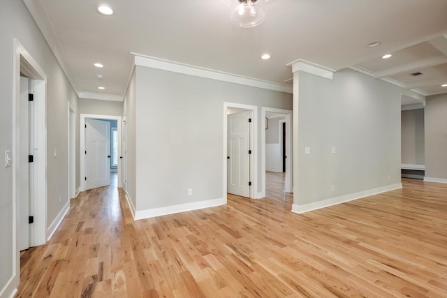110 Collin Reeds Rd, North Augusta, SC 29860 - unfurnished room featuring light wood-type flooring, crown molding, recessed lighting, and baseboards