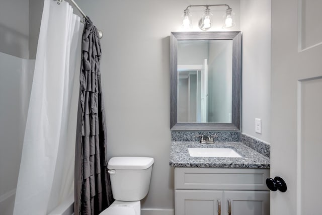 110 Collin Reeds Rd, North Augusta, SC 29860 - full bathroom featuring toilet, vanity, and shower / bath combination with curtain