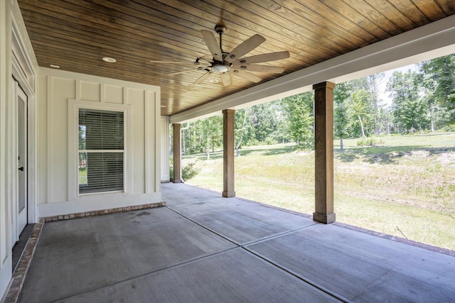 110 Collin Reeds Rd, North Augusta, SC 29860 - view of patio featuring a ceiling fan and view of scattered trees
