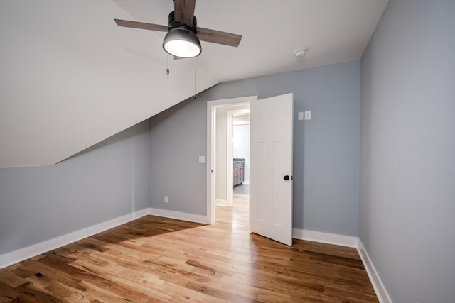 110 Collin Reeds Rd, North Augusta, SC 29860 - additional living space with wood finished floors, a ceiling fan, lofted ceiling, and baseboards