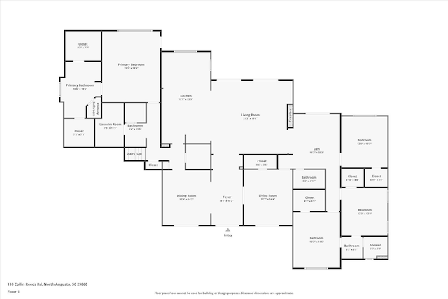 110 Collin Reeds Rd, North Augusta, SC 29860 - floor plan / room layout