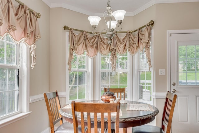 322 Farmington Dr, Evans, GA 30809 - dining area featuring a chandelier and crown molding