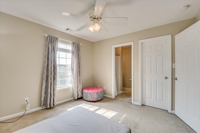 322 Farmington Dr, Evans, GA 30809 - bedroom featuring light carpet, baseboards, and ceiling fan