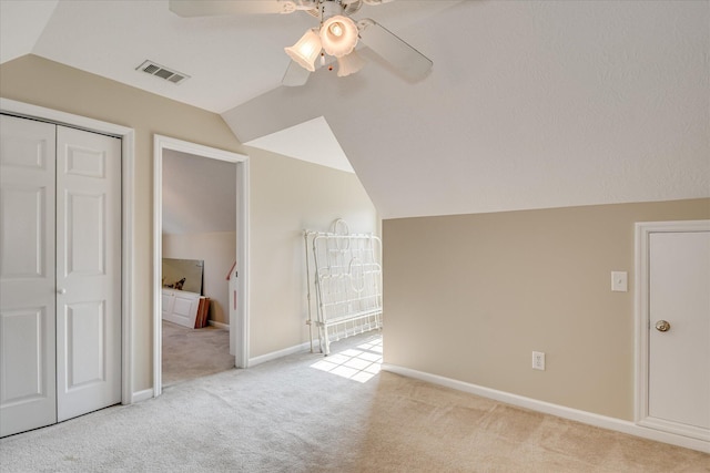 322 Farmington Dr, Evans, GA 30809 - bonus room featuring carpet, vaulted ceiling, a ceiling fan, and baseboards