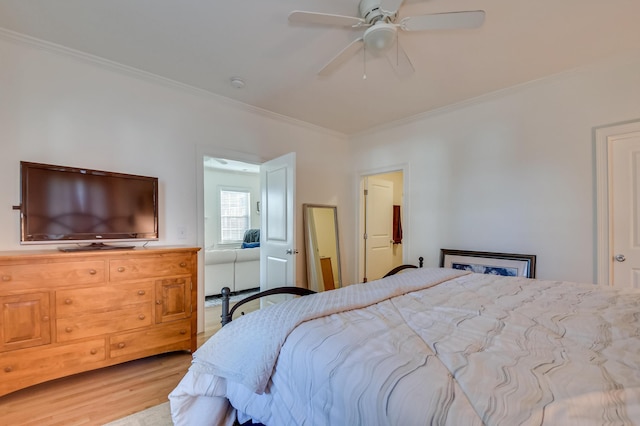 1321 Holden St, Augusta, GA 30904 - bedroom featuring crown molding, wood finished floors, and ceiling fan