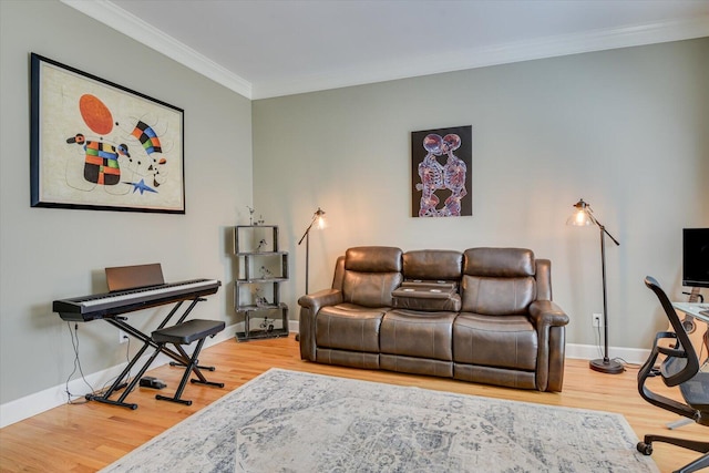 5407 Kiokee Ridge Rd, Evans, GA 30809 - living area with crown molding, baseboards, and wood finished floors