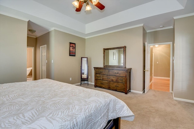 5407 Kiokee Ridge Rd, Evans, GA 30809 - bedroom with baseboards, light colored carpet, and ornamental molding
