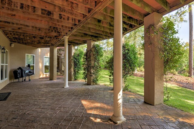 view of patio with grilling area