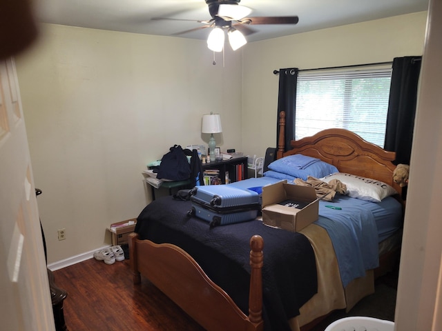 1001 Windsong Cir, Augusta, GA 30907 - bedroom with wood finished floors, baseboards, and ceiling fan