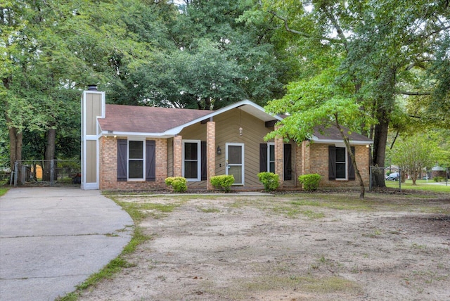 view of single story home