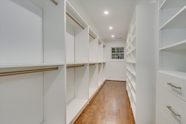 spacious closet featuring wood finished floors