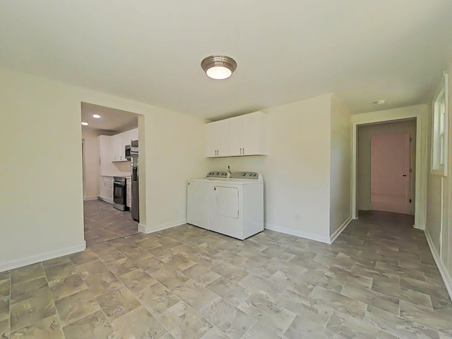 1904 Robin Rd, North Augusta, SC 29841 - laundry area with separate washer and dryer, cabinet space, and recessed lighting