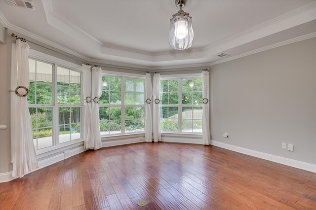 474 Sebastian Dr, Grovetown, GA 30813 - spare room featuring a raised ceiling, hardwood / wood-style floors, and crown molding