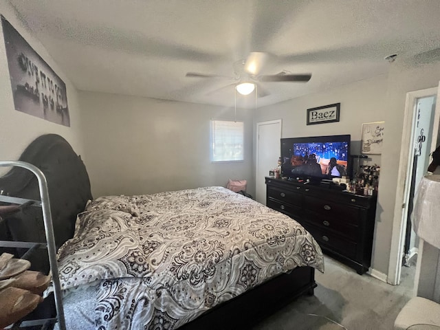 3407 Charing Cross Ct, Augusta, GA 30906 - bedroom with a textured ceiling, a ceiling fan, and light carpet
