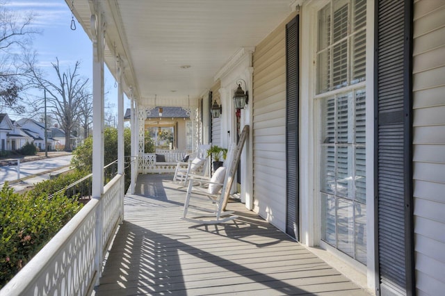 deck featuring covered porch