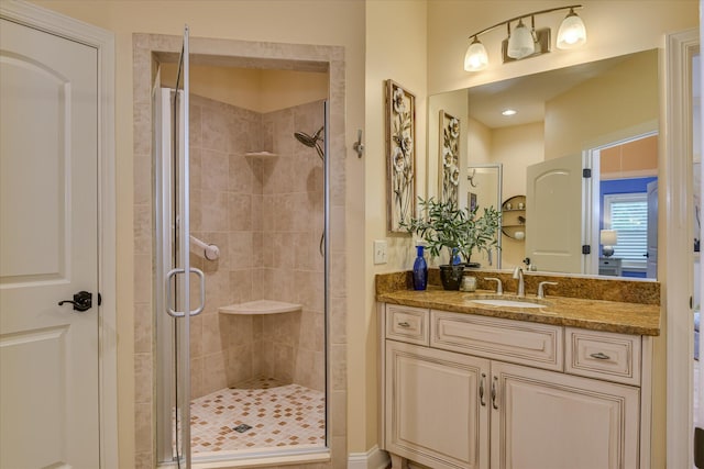 2051 Waterbridge Ln, Aiken, SC 29803 - full bathroom featuring vanity and a shower stall