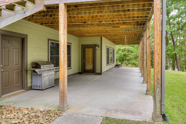 view of patio with grilling area