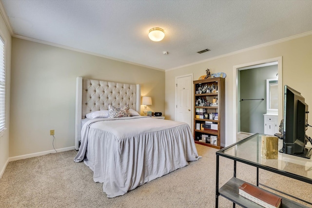 3555 Watervale Way, Martinez, GA 30907 - bedroom with crown molding, carpet flooring, baseboards, and a textured ceiling