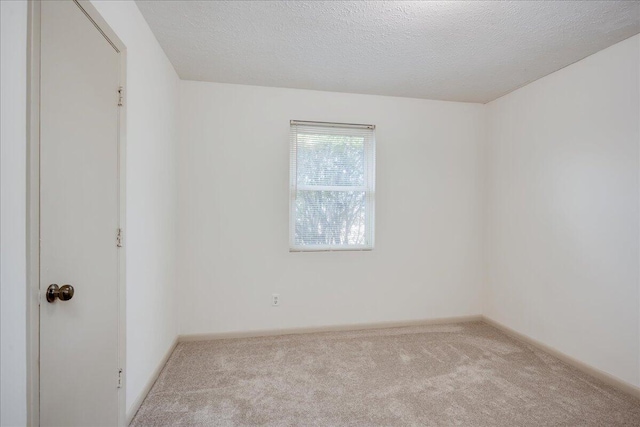 carpeted spare room with a textured ceiling