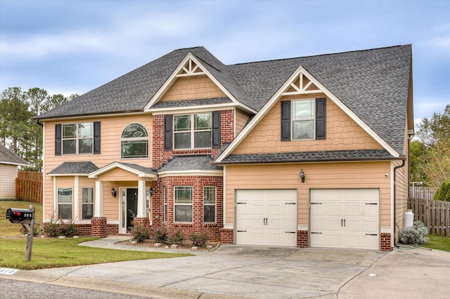 craftsman-style house with a garage