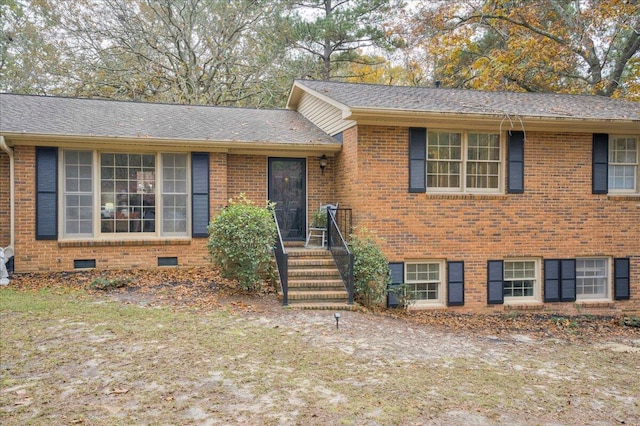 view of split level home