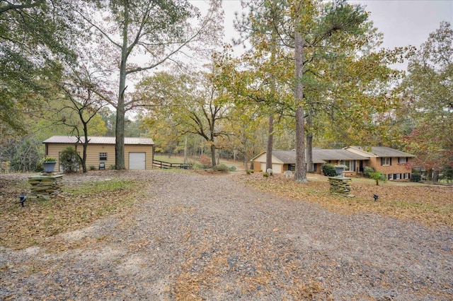 single story home with a garage