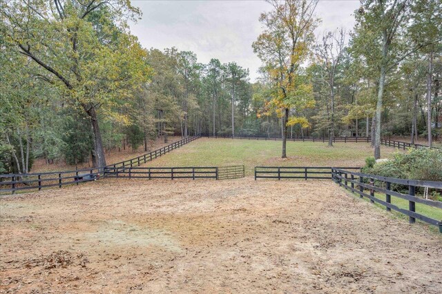 view of yard with a rural view