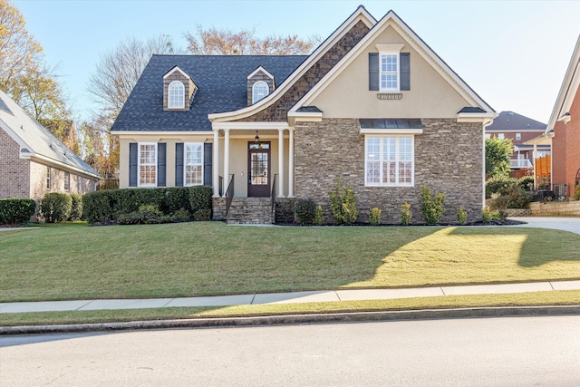 view of front of house with a front lawn