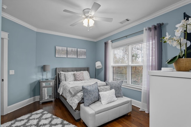 5416 Old Washington Rd, Evans, GA 30809 - bedroom featuring crown molding, wood finished floors, and a ceiling fan