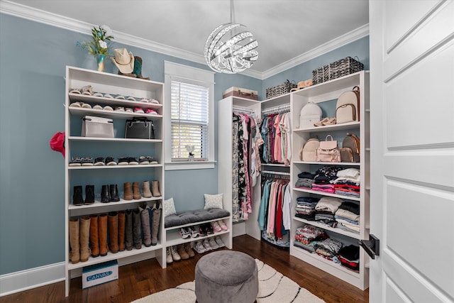 5416 Old Washington Rd, Evans, GA 30809 - walk in closet with a chandelier and wood finished floors
