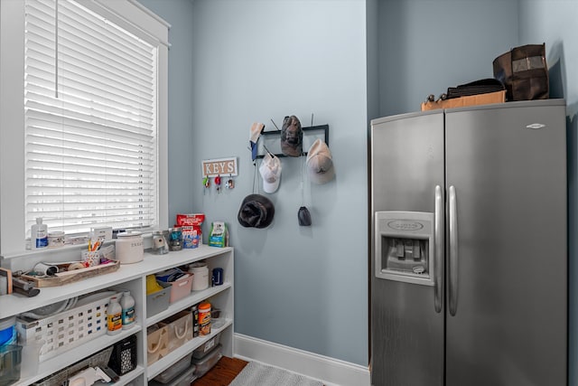 5416 Old Washington Rd, Evans, GA 30809 - kitchen featuring stainless steel refrigerator with ice dispenser and baseboards