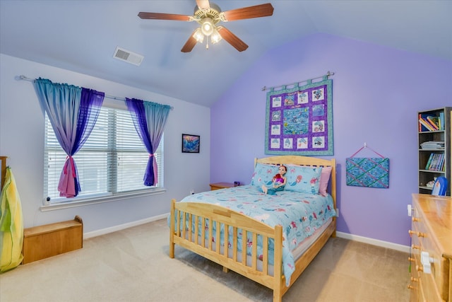 324 Congling Cir, Grovetown, GA 30813 - bedroom featuring vaulted ceiling, carpet flooring, baseboards, and a ceiling fan